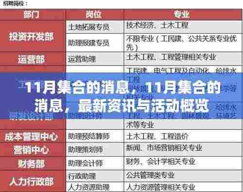 最新资讯与活动概览,11月集合消息汇总