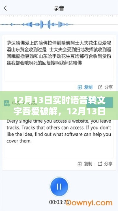 12月13日实时语音转文字破解,技术突破还是道德挑战?