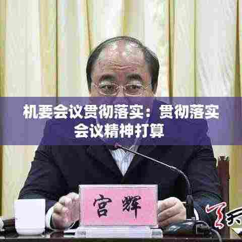 机要会议贯彻落实:贯彻落实会议精神打算
