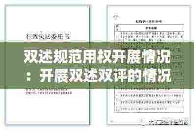 双述规范用权开展情况:开展双述双评的情况说明