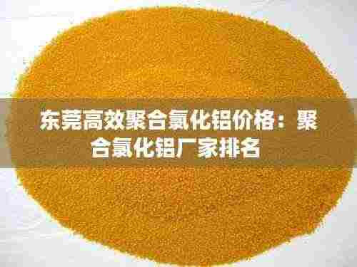 东莞高效聚合氯化铝价格:聚合氯化铝厂家排名