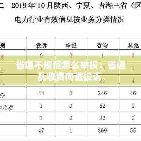 省道不规范怎么举报:省道乱收费向谁投诉