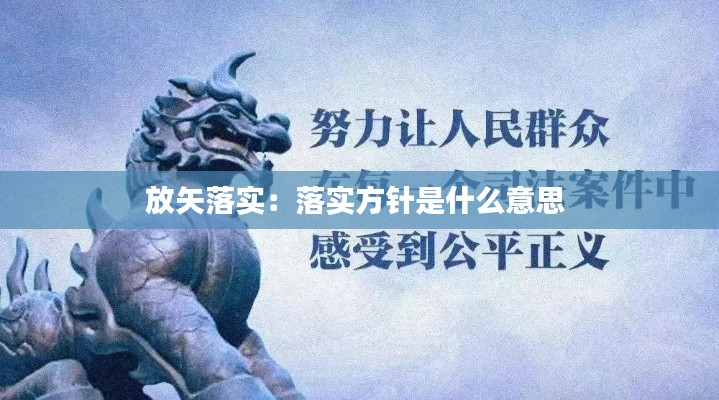 放矢落实:落实方针是什么意思