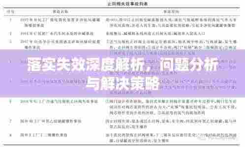 落实失效深度解析，问题分析与解决策略