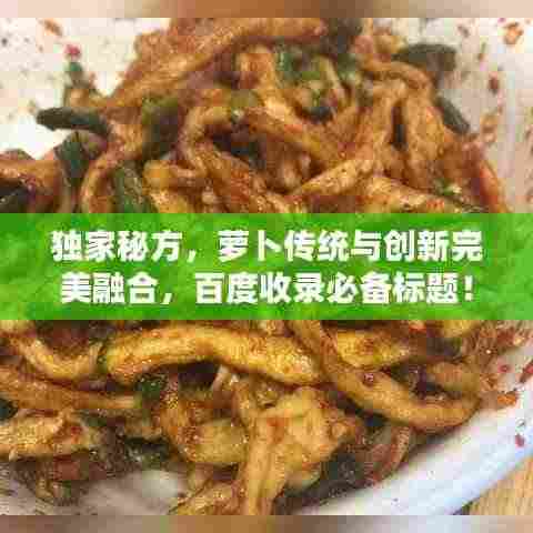 独家秘方，萝卜传统与创新完美融合，百度收录必备标题！