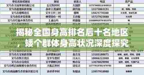 揭秘全国身高排名后十名地区,矮个群体身高状况深度探究