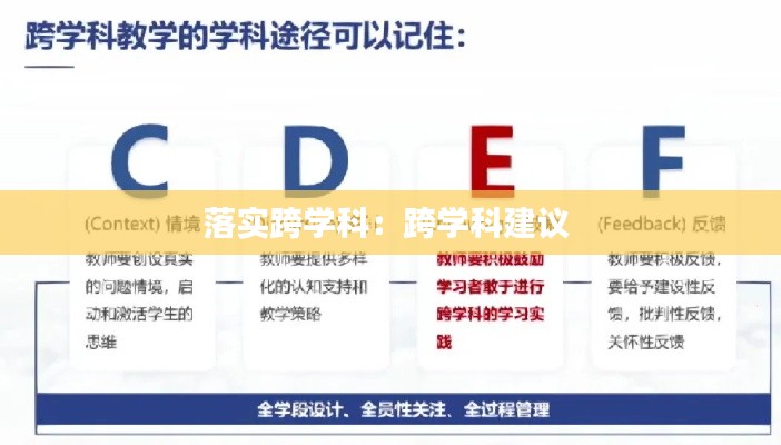 落实跨学科:跨学科建议