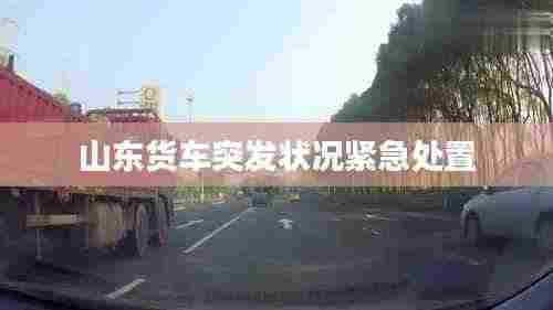 山东货车突发状况紧急处置