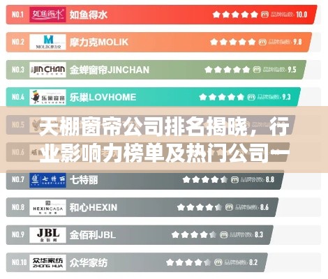 天棚窗帘公司排名揭晓,行业影响力榜单及热门公司一网打尽