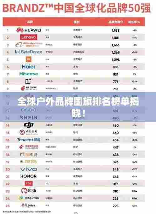 全球户外品牌国旗排名榜单揭晓!