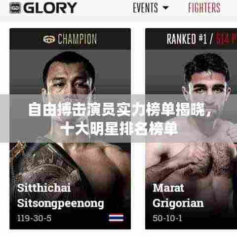 自由搏击演员实力榜单揭晓,十大明星排名榜单