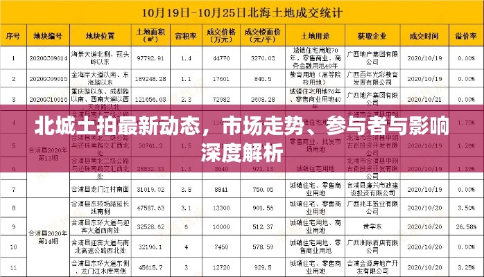 北城土拍最新动态,市场走势、参与者与影响深度解析